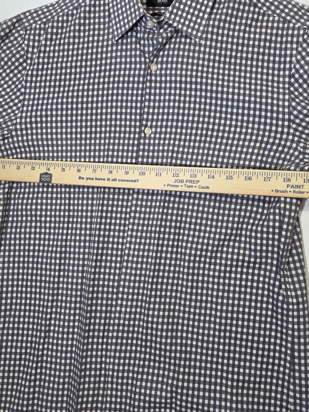 Hugo Boss Navy and White Gingham Button-Down Shirt - Picture 3 of 11